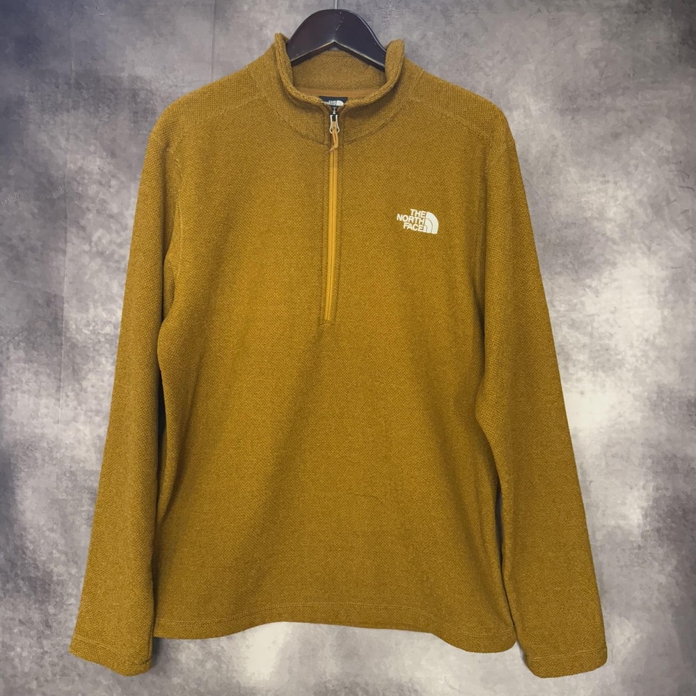 North Face Pullover Mens Large‎ Brown Half Zip Sweater Outdoors Hiking